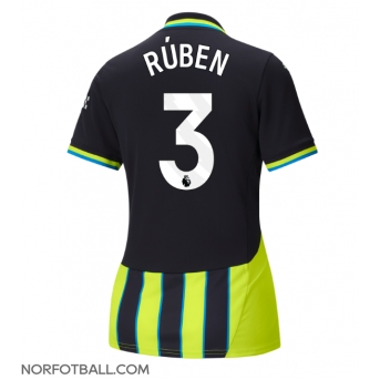 Billige Fotballdrakt Manchester City Ruben Dias #3 Replika Bortedrakt Dame 2024-25 Kortermet